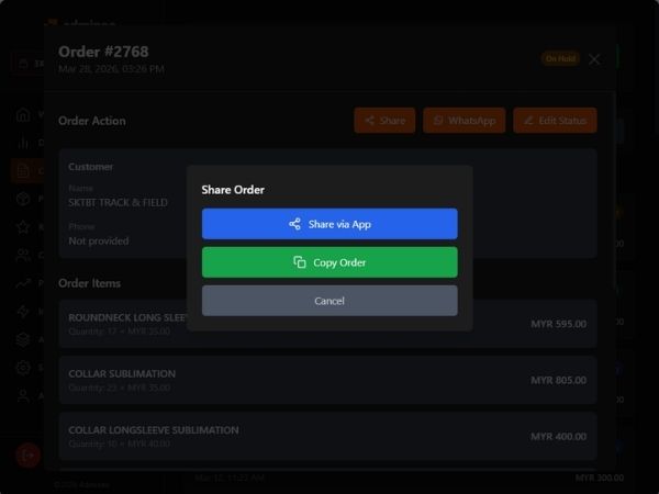 Instant Orders Management